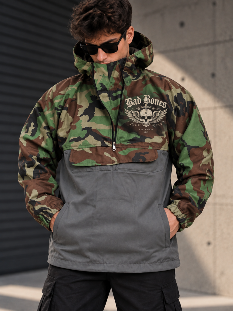 Anorak oversize militia  green bad bones