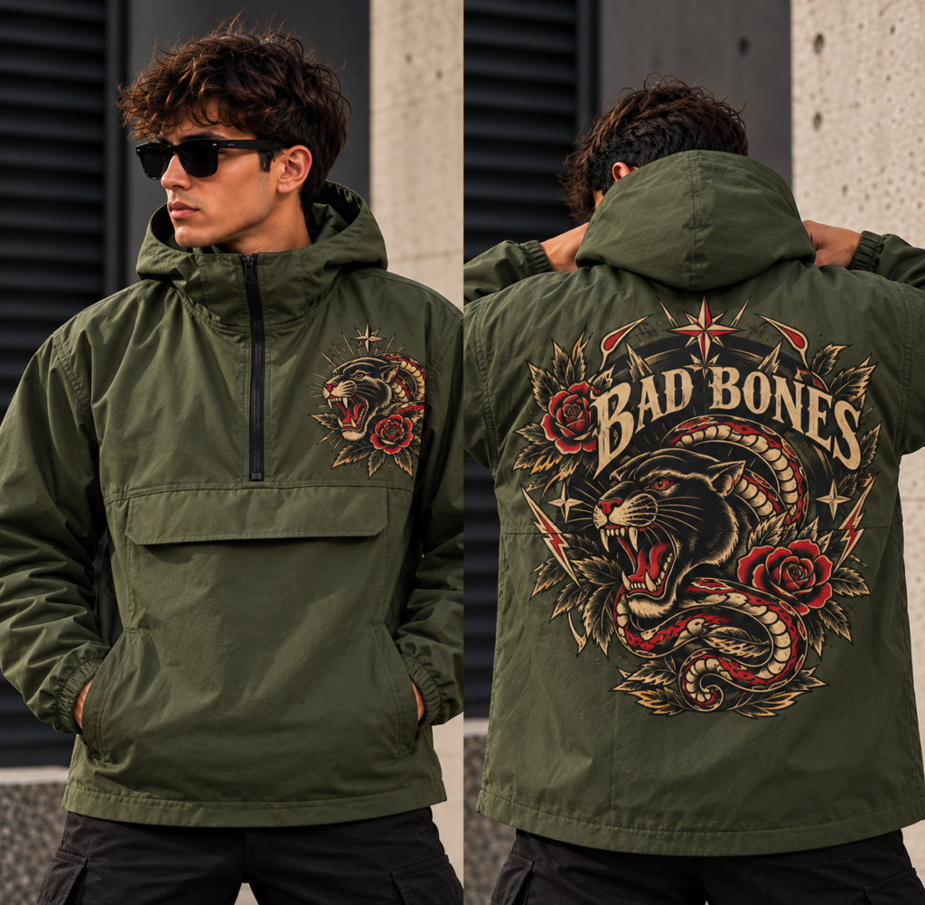Anorak oversize  verde militar Black panther