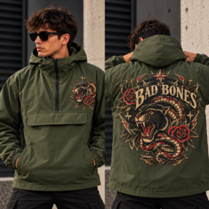 Anorak oversize  verde militar Black panther