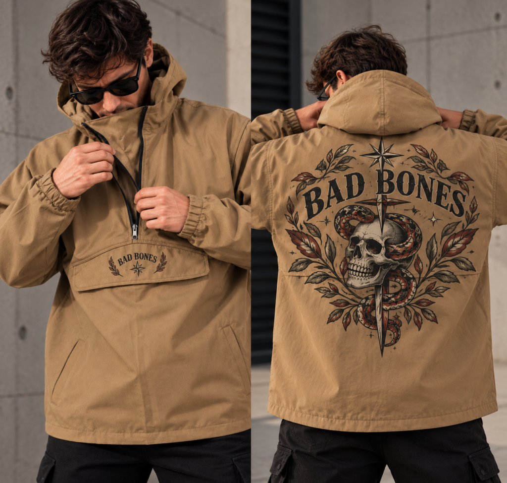 Anorak oversize color camel Skull with laurels