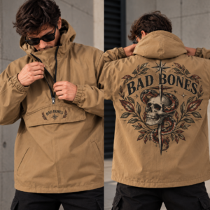 Anorak oversize color camel Skull with laurels